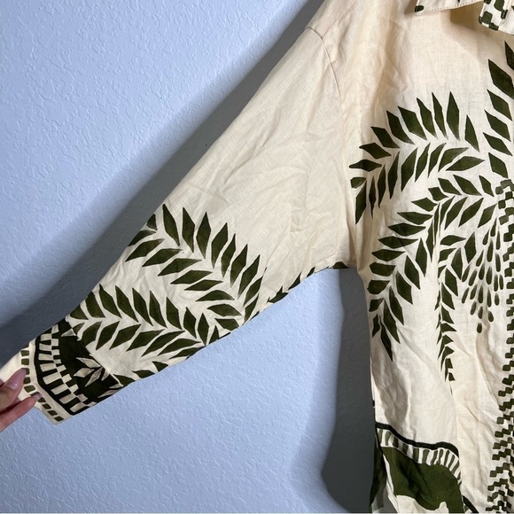 Eugenia Fernández Anthropologie Top Women Medium Safari Rahid Shirt Linen monkey - Picture 8 of 14